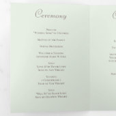 Sage Green White Rose Wedding Programs Drieluik Programma (Binnenzijde eerst)