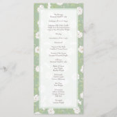 Sage Green White Rose Wedding Programs Menu (Achterkant)