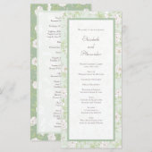 Sage Green White Rose Wedding Programs Menu (Voorkant / Achterkant)