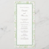 Sage Green White Rose Wedding Programs Menu (Voorkant)
