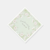 Sage Green White Rose Wedding Servet (Hoek)