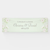 Sage Green White Rose Wedding Spandoek (Horizontaal)