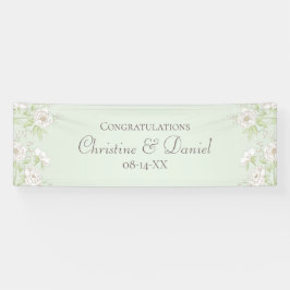Sage Green White Rose Wedding Spandoek