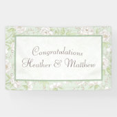 Sage Green White Rose Wedding Spandoek (Horizontaal)