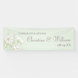 Sage Green White Rose Wedding Spandoek
