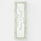 Sage Green White Rose Wedding Spandoek (Verticaal)
