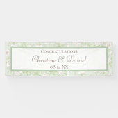 Sage Green White Rose Wedding Spandoek (Horizontaal)