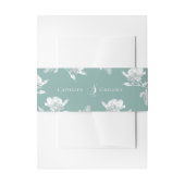 Sage Green White Roses Floral Wedding Uitnodigingen Wikkel (Voorkant Voorbeeld)