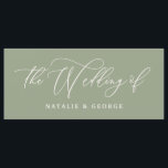 Sage green, white script de bruiloft van gebarentm menu<br><div class="desc">Het groene witte manuscript van de Sage de bruiloft van teken. Idealiter deel van een budget,  een bruidseplank.</div>