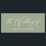 Sage green, white script de bruiloft van gebarentm menu<br><div class="desc">Het groene witte manuscript van de Sage de bruiloft van teken. Idealiter deel van een budget,  een bruidseplank.</div>