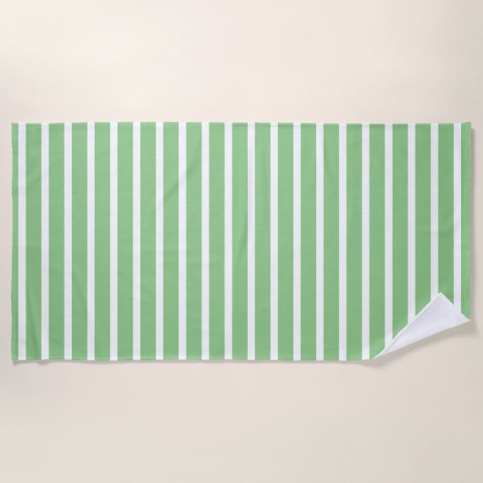 Sage Green White Stripe Spring Summer Custom Cute Strandlaken (Voorkant)