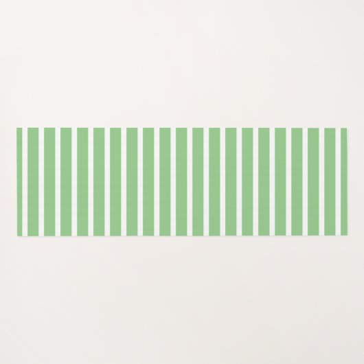 Sage Green White Stripe Spring Summer Custom Cute Yogamat (Achterkant (horizontaal))