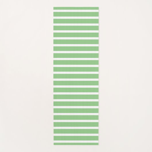 Sage Green White Stripe Spring Summer Custom Cute Yogamat (Voorkant)