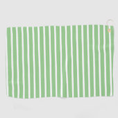 Sage Green White Stripe Spring Summer Custom Gift Golfhanddoek (Horizontaal)