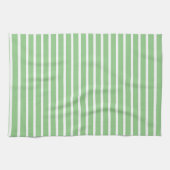 Sage Green White Stripe Spring Summer Custom Gift Theedoek (Horizontaal)