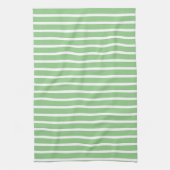 Sage Green White Stripe Spring Summer Custom Gift Theedoek (Verticaal)
