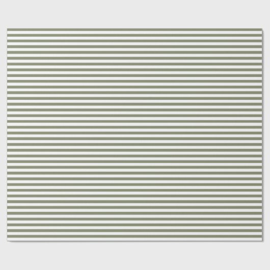 Sage Green | white stripe wrapping paper Cadeaupapier (Vlak)