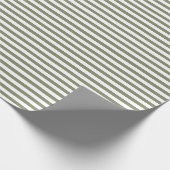 Sage Green | white stripe wrapping paper Cadeaupapier (Hoek)