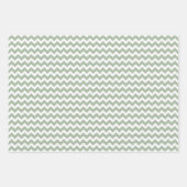 Sage Green & White Stripes Polka Dot Chevron Inpakpapier Vel (Voorkant 3)