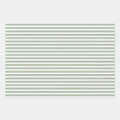 Sage Green & White Stripes Polka Dot Chevron Inpakpapier Vel (Voorkant)