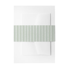 Sage Green & White Stripes Wedding Uitnodigingen Wikkel