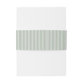 Sage Green & White Stripes Wedding Uitnodigingen Wikkel (Achterkant Voorbeeld)