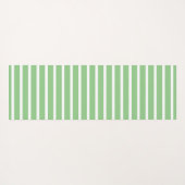 Sage Green White Striptions Pattern Custom Name Gi Yogamat (Achterkant (horizontaal))