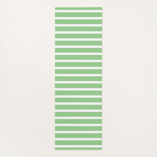 Sage Green White Striptions Pattern Custom Name Gi Yogamat (Achterkant)