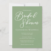 Sage Green White Typography Bridal Shower Magnetische Uitnodiging (Voorkant)
