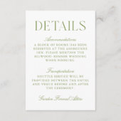 Sage Green & White Wedding Details Kaart (Voorkant)