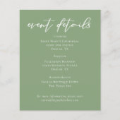 Sage Green White Wedding Event Details Bladen (Voorkant)