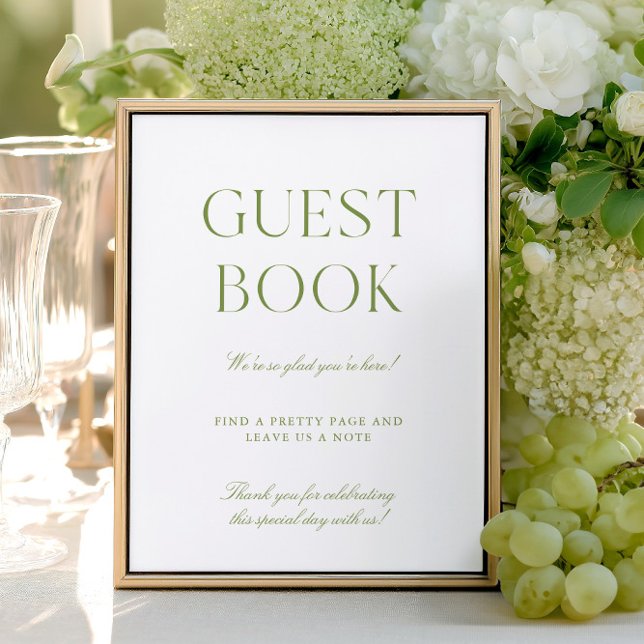 Sage Green & White Wedding Guest Book Sign (Sage Green & White Wedding Guest Book Sign)