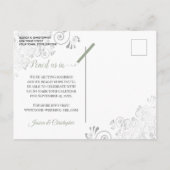 Sage Green & White Wedding Save the Date Calendar Aankondigingskaart (Achterkant)