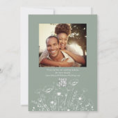 Sage Green White Wildflower Save the Date Wedding Kaart (Achterkant)