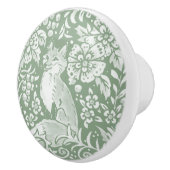 Sage Green White Woodland Animal Fox Pattern Keramische Knop (Rechts)