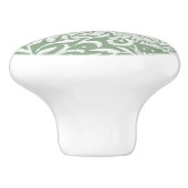 Sage Green White Woodland Animals Deer Pattern Keramische Knop (Zijkant)