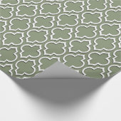 Sage Green White XL Moroccan Quatrefoil #7DS Cadeaupapier (Hoek)