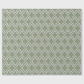 Sage Green White XL Moroccan Quatrefoil #7DS Cadeaupapier (Vlak)