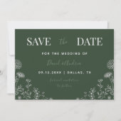 Sage Green | Wildbloemen Natuur laat Herfst Save The Date (Voorkant)