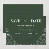 Sage Green | Wildbloemen Natuur laat Herfst Save The Date (Voorkant / Achterkant)