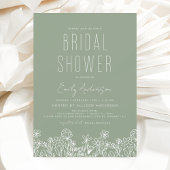 Sage Green Wilde Vrijgezellenfeest Elegant Kaart