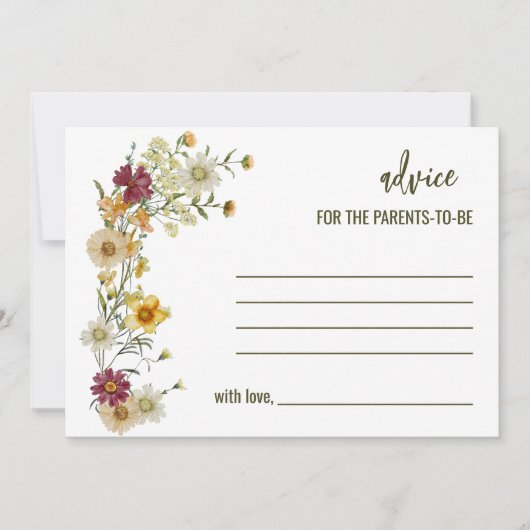 Sage Green Wildflower Advies voor ouder te zijn Bedankkaart (Voorkant)