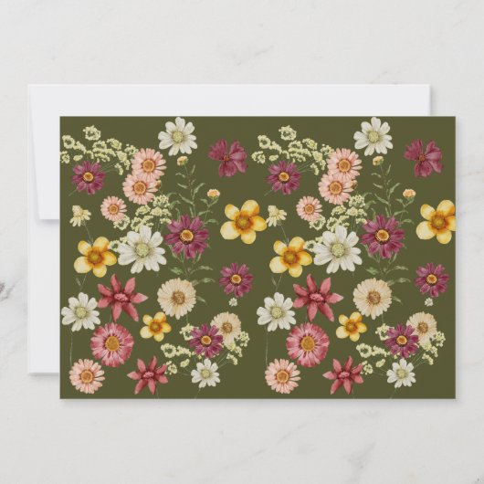 Sage Green Wildflower Advies voor ouder te zijn Bedankkaart (Achterkant)