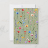 Sage Green Wildflower Baby in Bloom Bedankt Kaart (Achterkant)