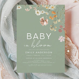 Sage Green Wildflower Baby in Bloom Shower
