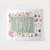 Sage Green Wildflower Baby in Bloom Shower Welkom Wandkleed (Voorkant (horizontaal))
