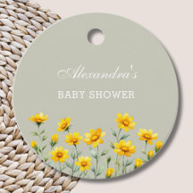 Sage Green Wildflower Baby shower Bedankt