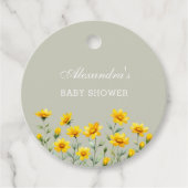 Sage Green Wildflower Baby shower Bedankt Bedankjes Labels (Voorkant)
