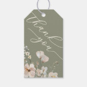 Sage Green Wildflower Baby shower Bedankt Cadeaulabel (Voorkant)