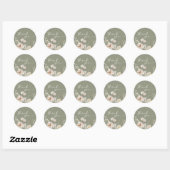 Sage Green Wildflower Baby shower Bedankt Ronde Sticker (Vel)